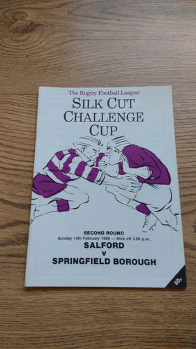 Salford v Springfield Borough Challenge Cup Feb 1988 Rugby League Programme