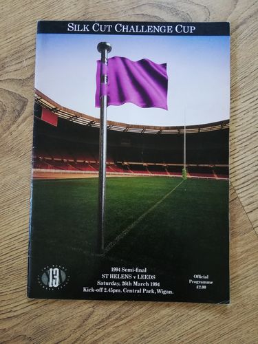 St Helens v Leeds Mar 1994 Challenge Cup Semi-Final Rugby League Programme