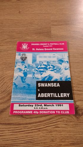 Swansea v Abertillery 1991 Rugby Programme