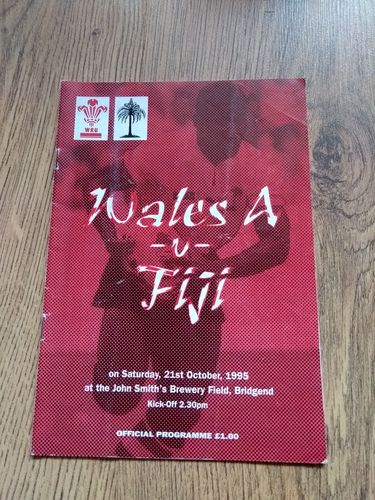 Wales A v Fiji 1995 Rugby Programme