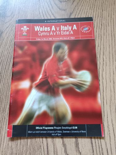 Wales A v Italy A 2002 Rugby Programme