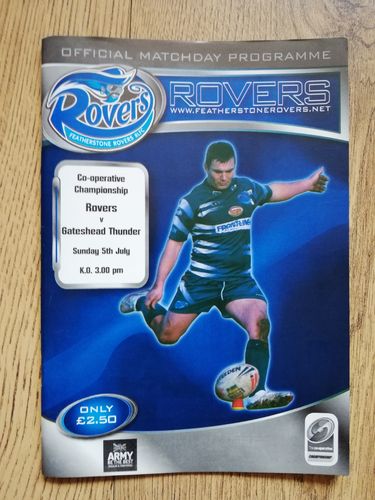 Featherstone v Gateshead July 2009 Rugby League Programme