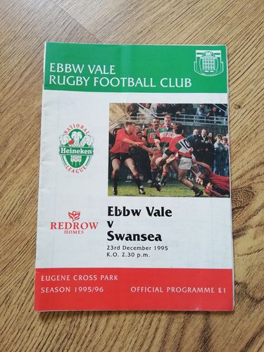 Ebbw Vale v Swansea Dec 1995 Programme