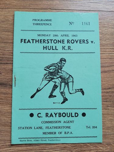 Featherstone v Hull KR 1963 Rugby League Programme