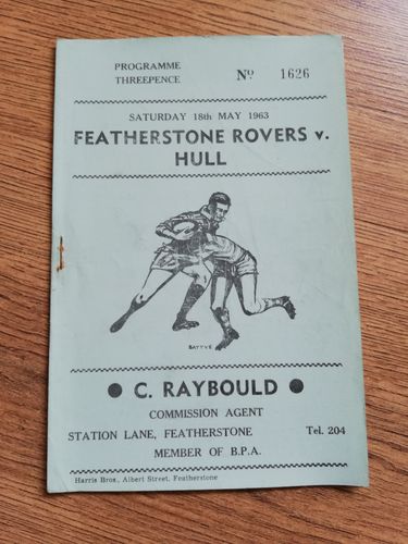 Featherstone v Hull 1963 Rugby League Programme