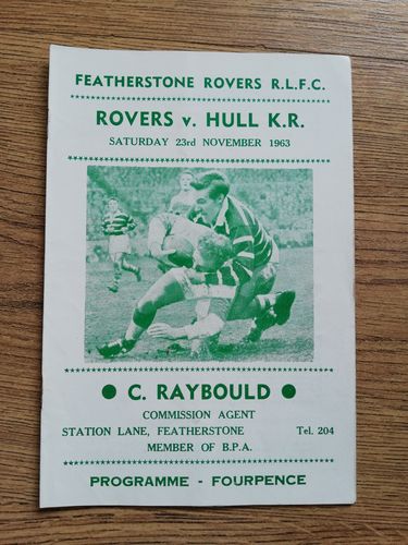 Featherstone v Hull KR Nov 1963 Rugby League Programme