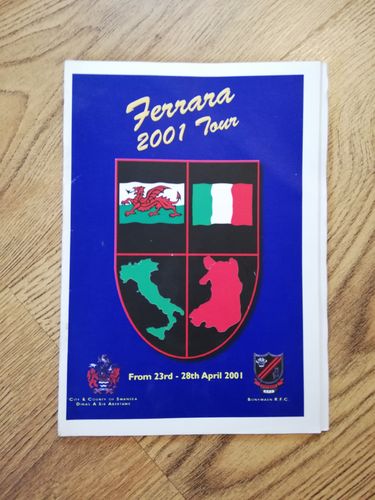Bonymaen v Ferrara (Italy) 2001 Rugby Programme