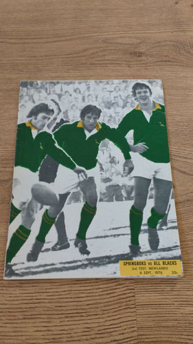 South Africa v New Zealand 3rd Test 1976 Souvenir Rugby Programme