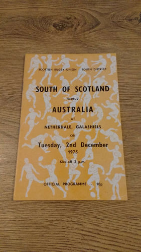 South of Scotland v Australia 1975 Rugby Tour Programme