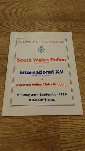 South Wales Police v International XV 1979 Rugby Programme