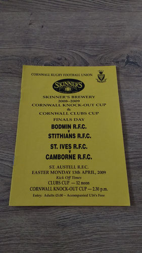 St Ives v Camborne 2009 Cornwall Cup Final Rugby Programme