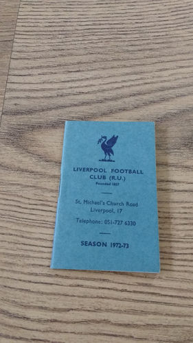Liverpool RFC Membership Card 1972-73