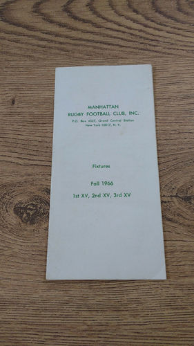 Manhattan (New York USA) Rugby Fixture Card : Fall 1966