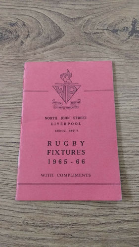 Merseyside Clubs Rugby Fixture Card 1965-66
