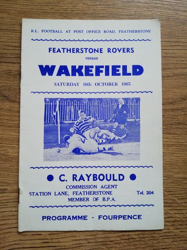 Featherstone v Wakefield Oct 1965 Rugby League Programme