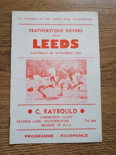 Featherstone v Leeds Nov 1965 Rugby League Programme