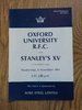 Oxford University v Stanley's XV 1991 Rugby Programme