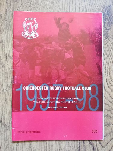 Cirencester v Avonmouth Oct 1998 Rugby Programme