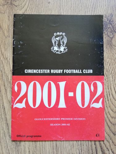 Cirencester 2nds v Fairford Jan 2002 Rugby Programme