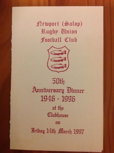 Newport (Salop) Rugby Club 1997 50th Anniversary Signed Dinner Menu