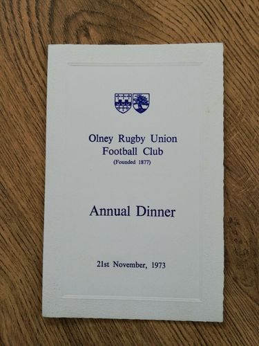 Olney Rugby Club 1973 Annual Dinner Menu