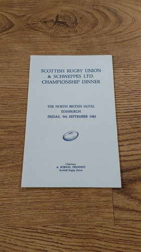 Scottish Rugby Union 1983 Championship Dinner Menu