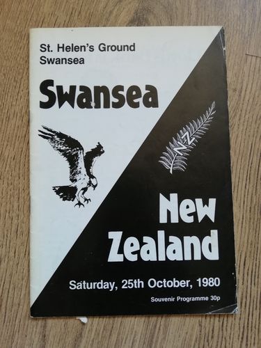Swansea v New Zealand 1980 Rugby Programme