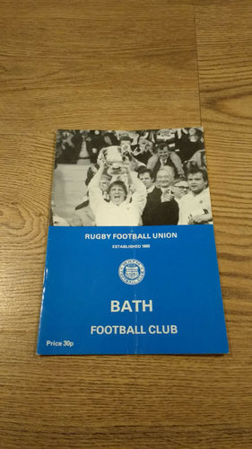 Bath v Aberavon Oct 1986 Rugby Programme