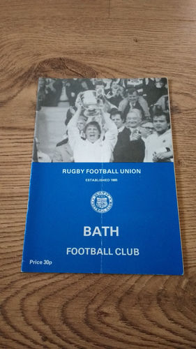 Bath v Cardiff Oct 1986 Rugby Programme