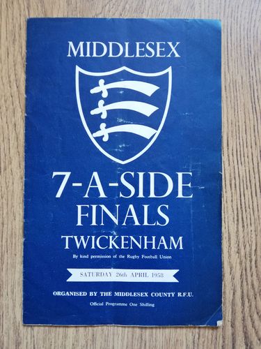 Middlesex Sevens 1958 Rugby Programme