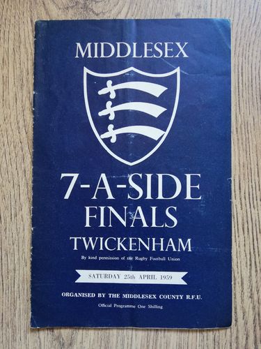 Middlesex Sevens 1959 Rugby Programme