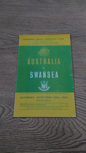 Swansea v Australia 1966 Rugby Programme