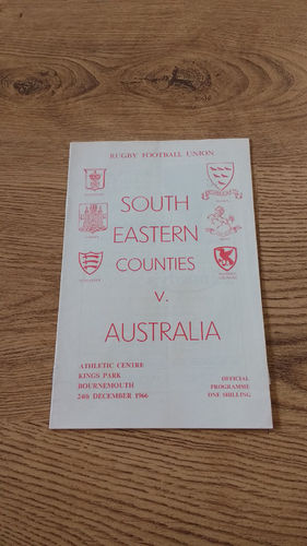 South Eastern Counties v Australia 1966 Rugby Programme