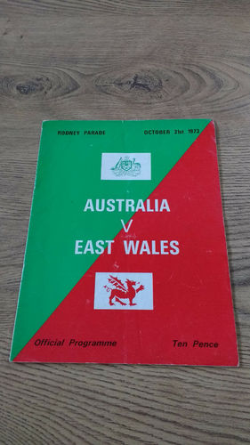 East Wales v Australia 1973 Rugby Tour Programme