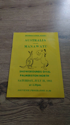Manawatu v Australia 1982 Rugby Programme