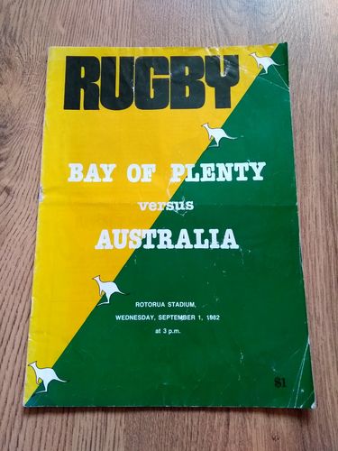 Bay of Plenty v Australia 1982 Rugby Programme