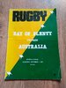 Bay of Plenty v Australia 1982 Rugby Programme