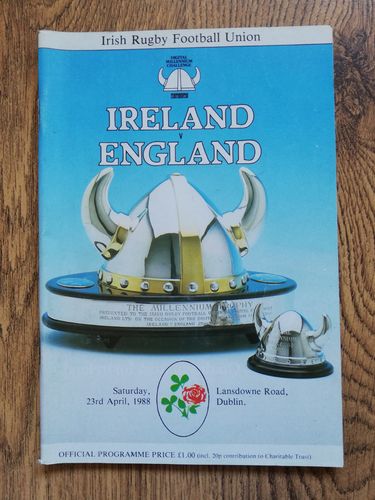 Ireland v England 1988 Rugby Programme