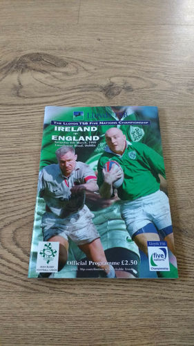 Ireland v England 1999 Rugby Programme