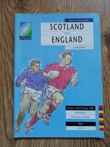 Scotland v England 1991 Signed Rugby World Cup Semi-Final Programme