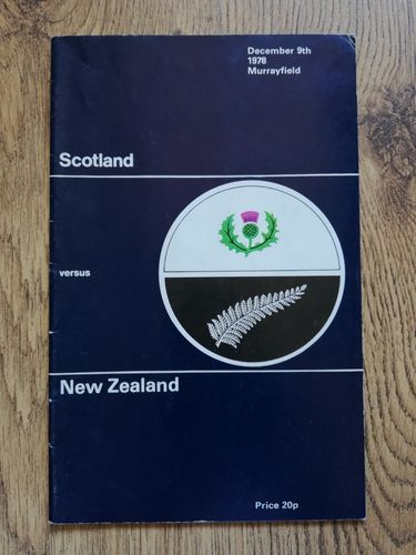 Scotland v New Zealand 1978 Rugby Programme