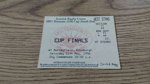 Watsonians v Hawick 1996 SRU Cup Final Rugby Ticket