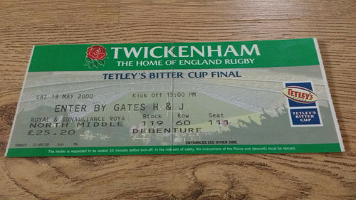 Wasps v Northampton 2000 Tetley's Bitter Cup Final Rugby Ticket