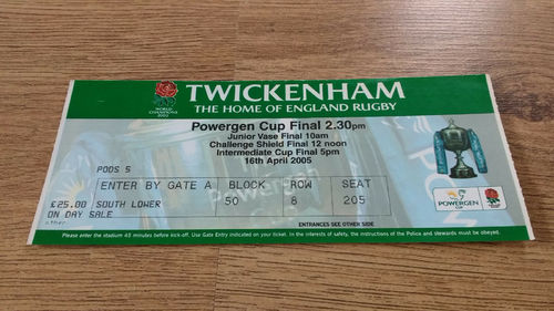 Leeds v Bath 2005 Powergen Cup Final Used Rugby Ticket