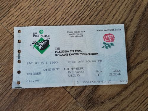 Leicester v Harlequins 1993 Pilkington Cup Final Rugby Ticket