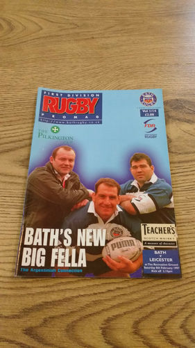 Bath v Leicester 1997 Pilkington Cup Rugby Programme
