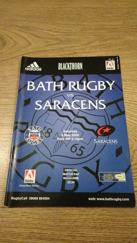 Bath v Saracens May 2000 Rugby Programme