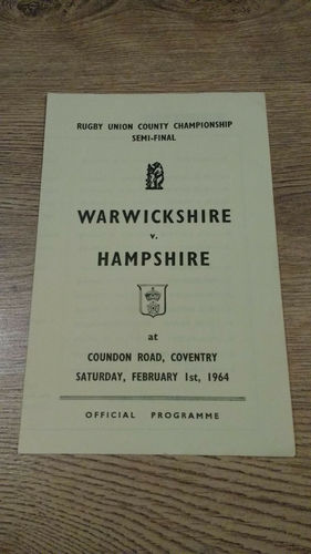Warwickshire v Hampshire 1964 County Championship Semi-Final Rugby Programme