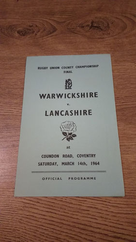 Warwickshire v Lancashire 1964 County Championship Final Rugby Programme