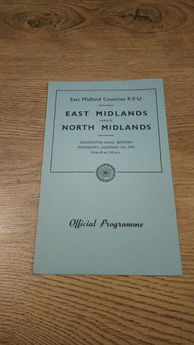 East Midlands v North Midlands 1973 Rugby Programme